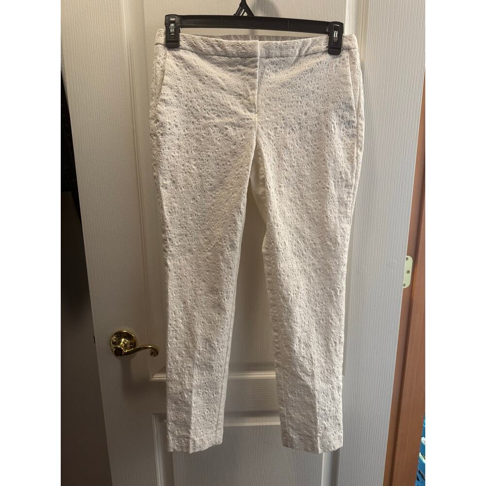 Cynthia Rowley White Textured Trousers Size 8